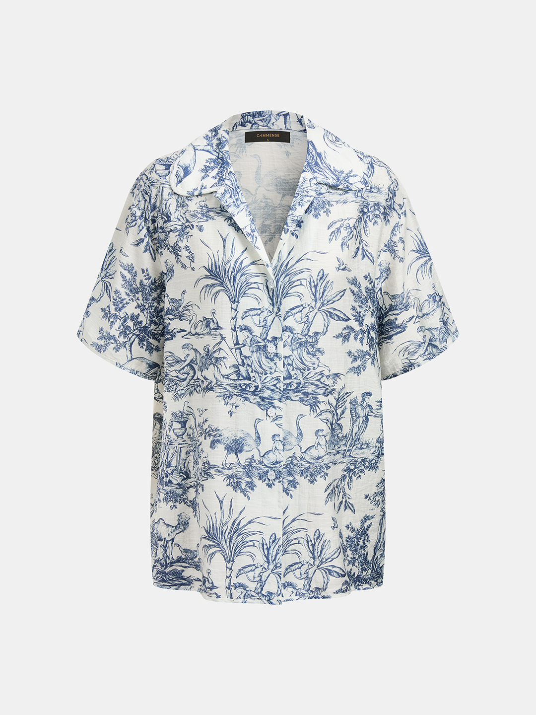 Toile Print Casual Three Piece Shorts Set