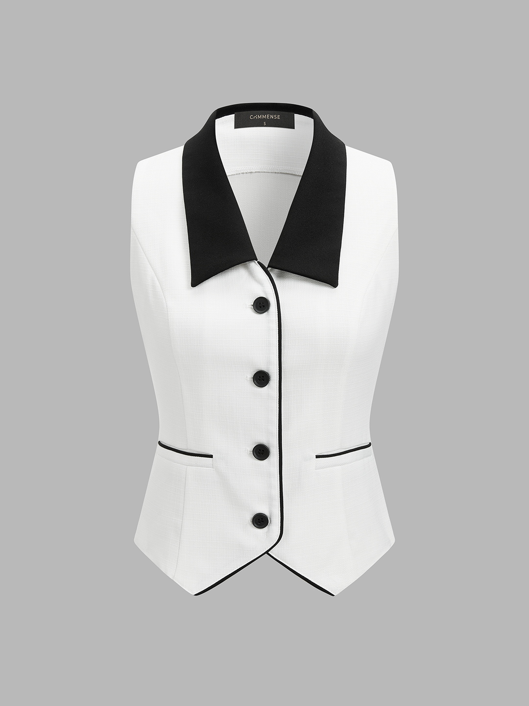 Cotton Linen Contrast Collar Vest & Shorts Set