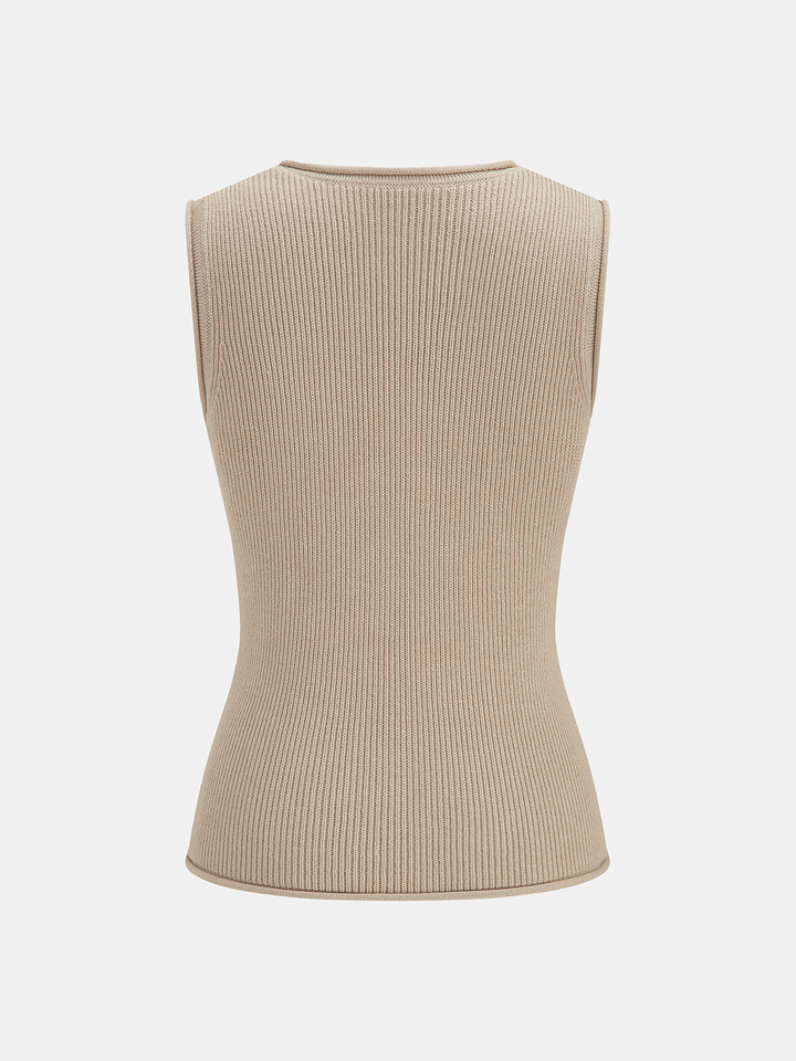 Metal Stud Embellished Knit Vest