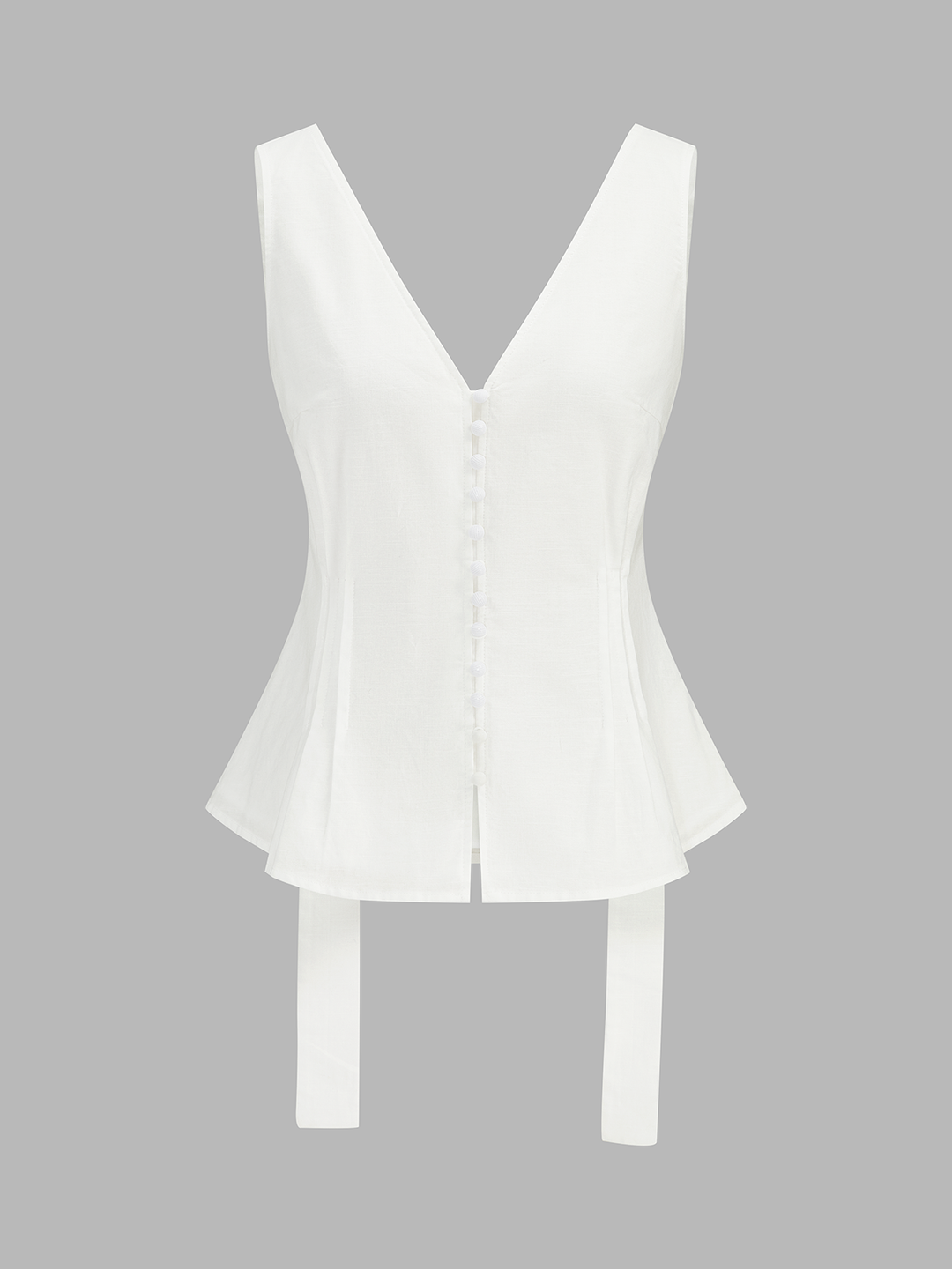 Cotton Linen Peplum Top & Pleated Shorts Set