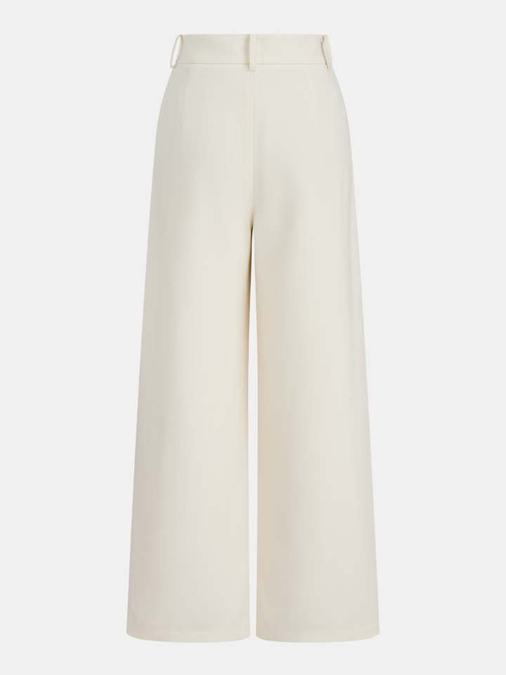Belted Peplum Blazer Vest & Wide Leg Pants Set