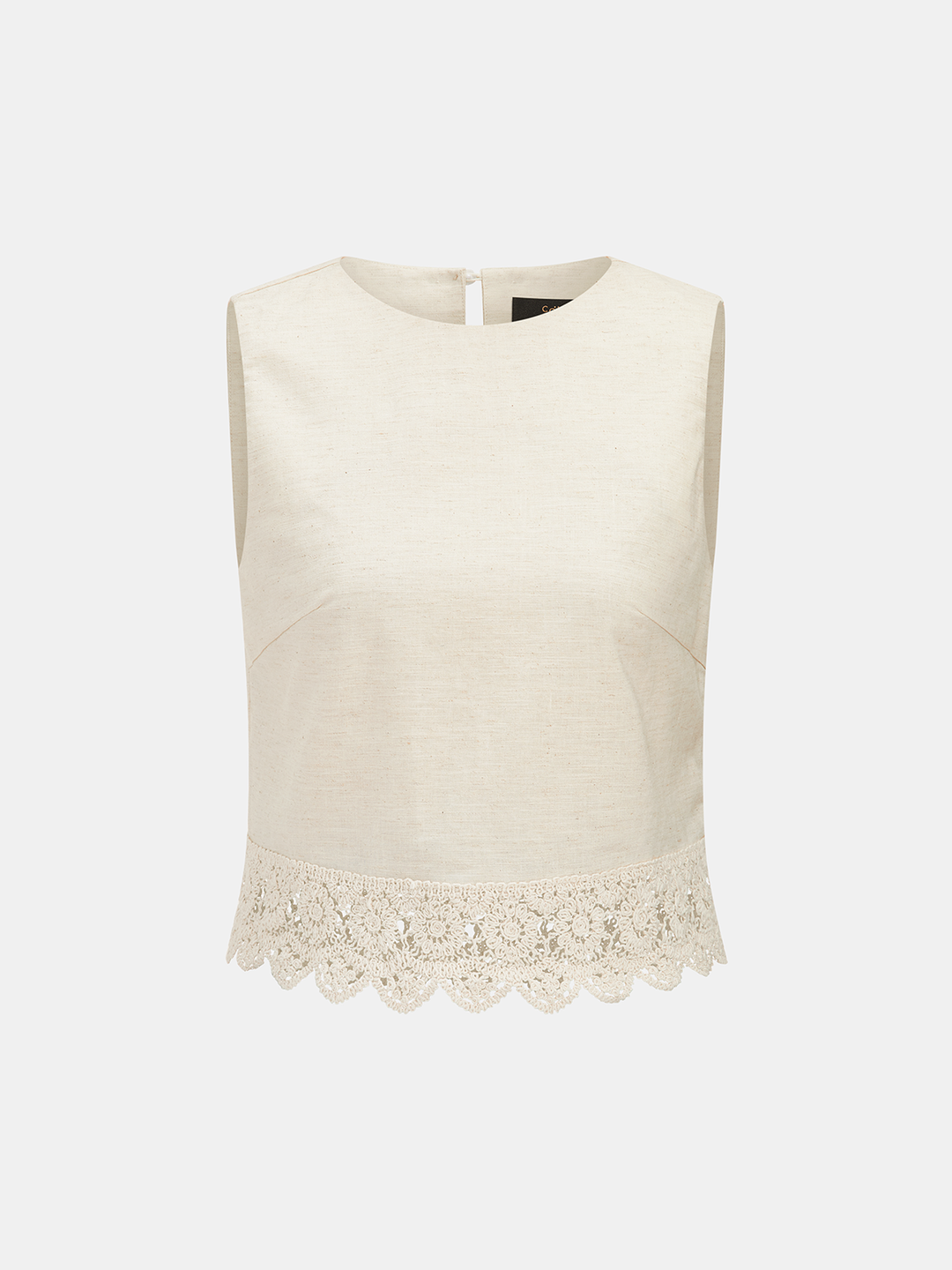 Cotton Linen Lace Trim Two-Piece Pants Set