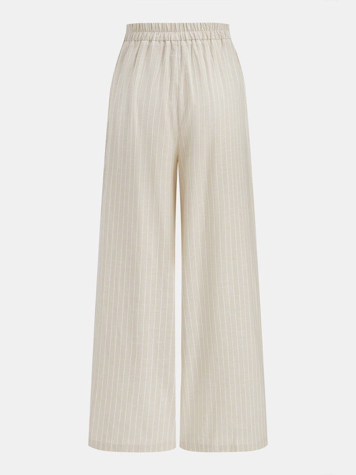 Striped Cotton Two Piece Pants Set