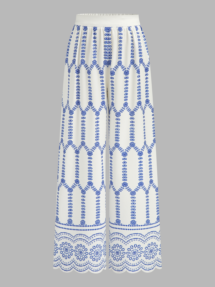 Printed Cami Top & Wide Leg Pants Set