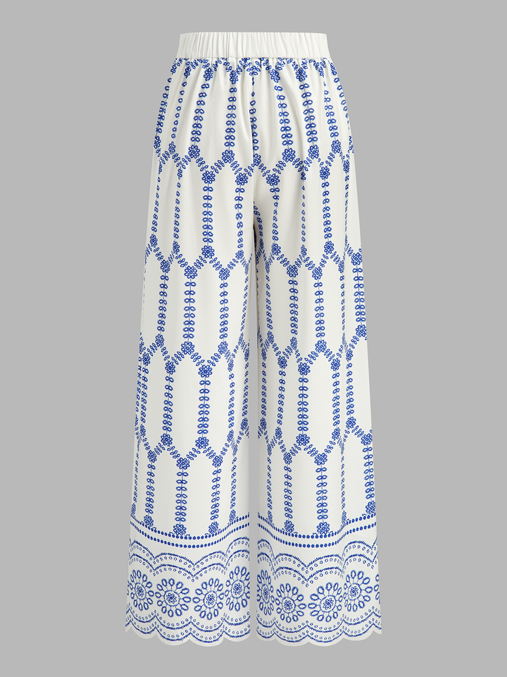 Printed Cami Top & Wide Leg Pants Set
