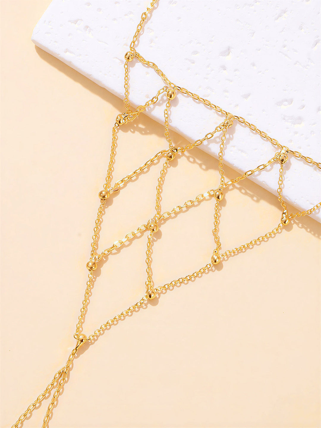 Fishnet Mesh Hand Finger Bracelet