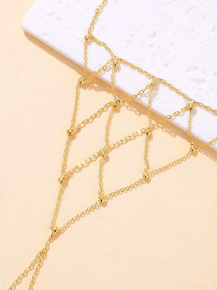 Fishnet Mesh Hand Finger Bracelet