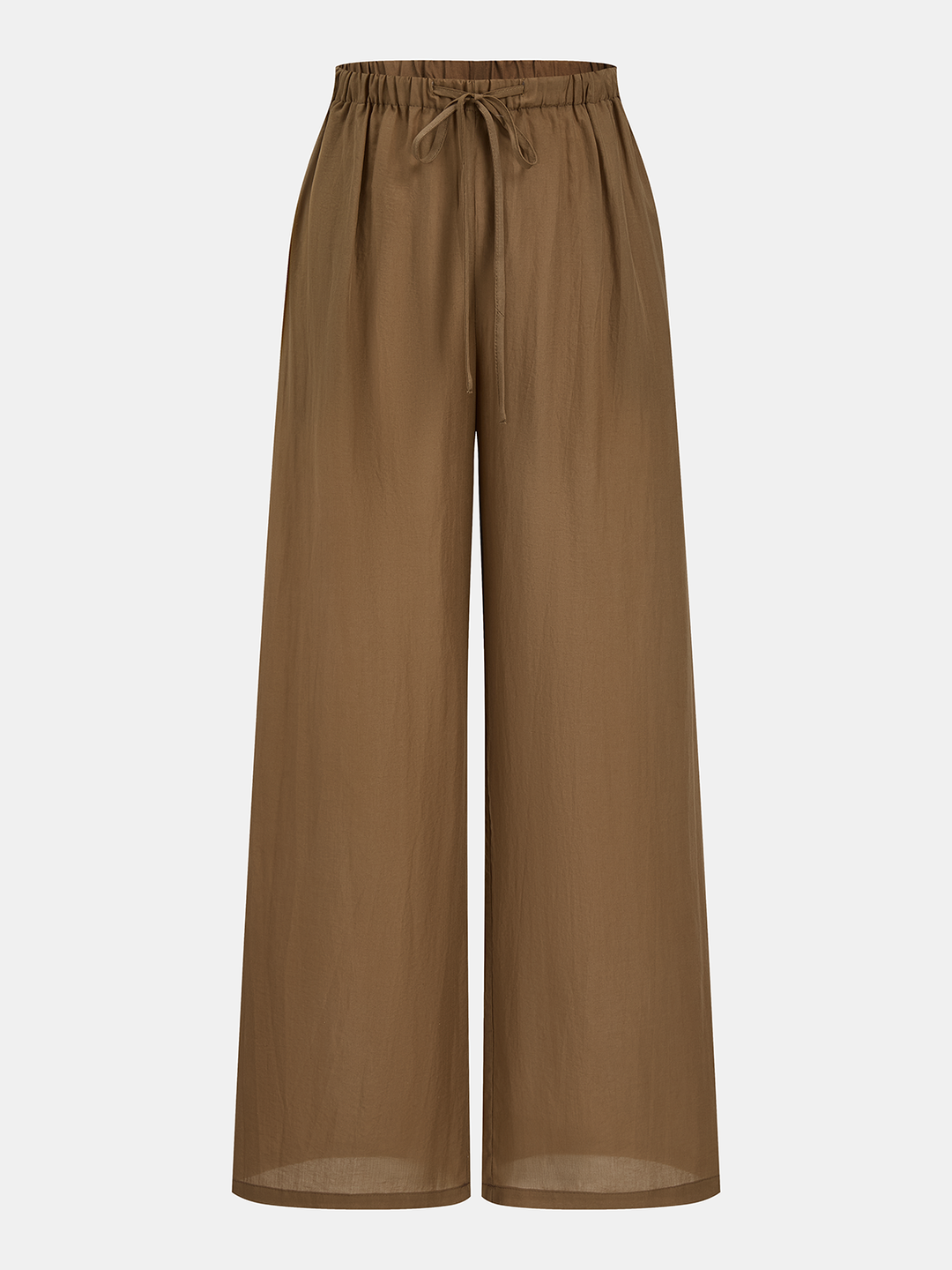 Semi-Sheer Halter Neck Top & Wide Leg Pants Set