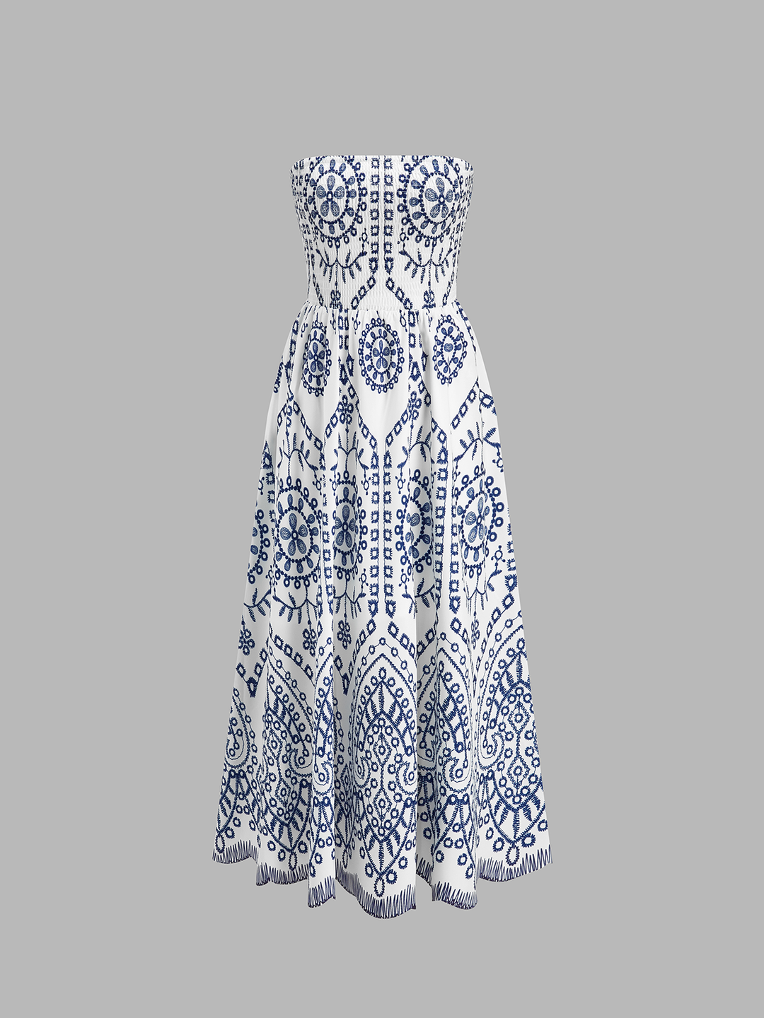 Strapless Boho Maxi Dress