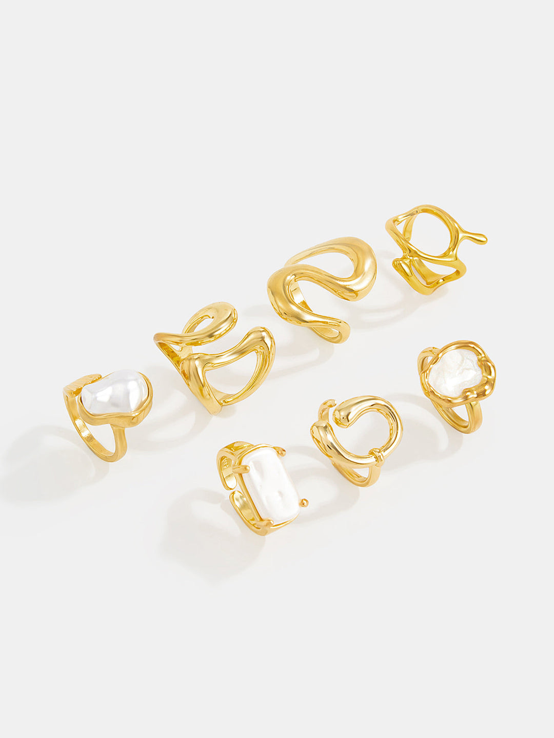 7PCS Irregular Pearl Ring Set