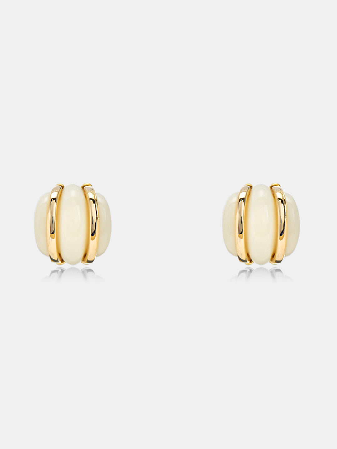 Chunky Ribbed Round Stud Earrings