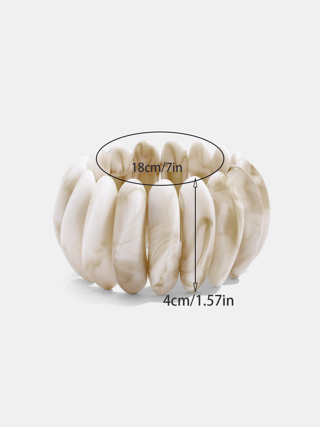 Marble Effect Crescent Beaded Bracelet