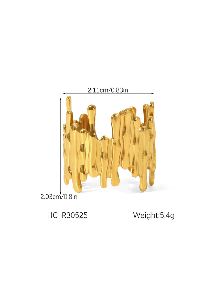 Irregular Drip Wide Band Ring