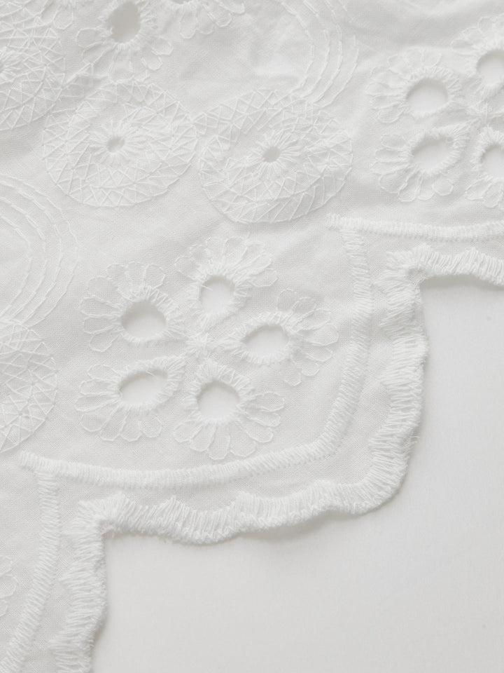 Eyelet Embroidery Two Piece Pants Set