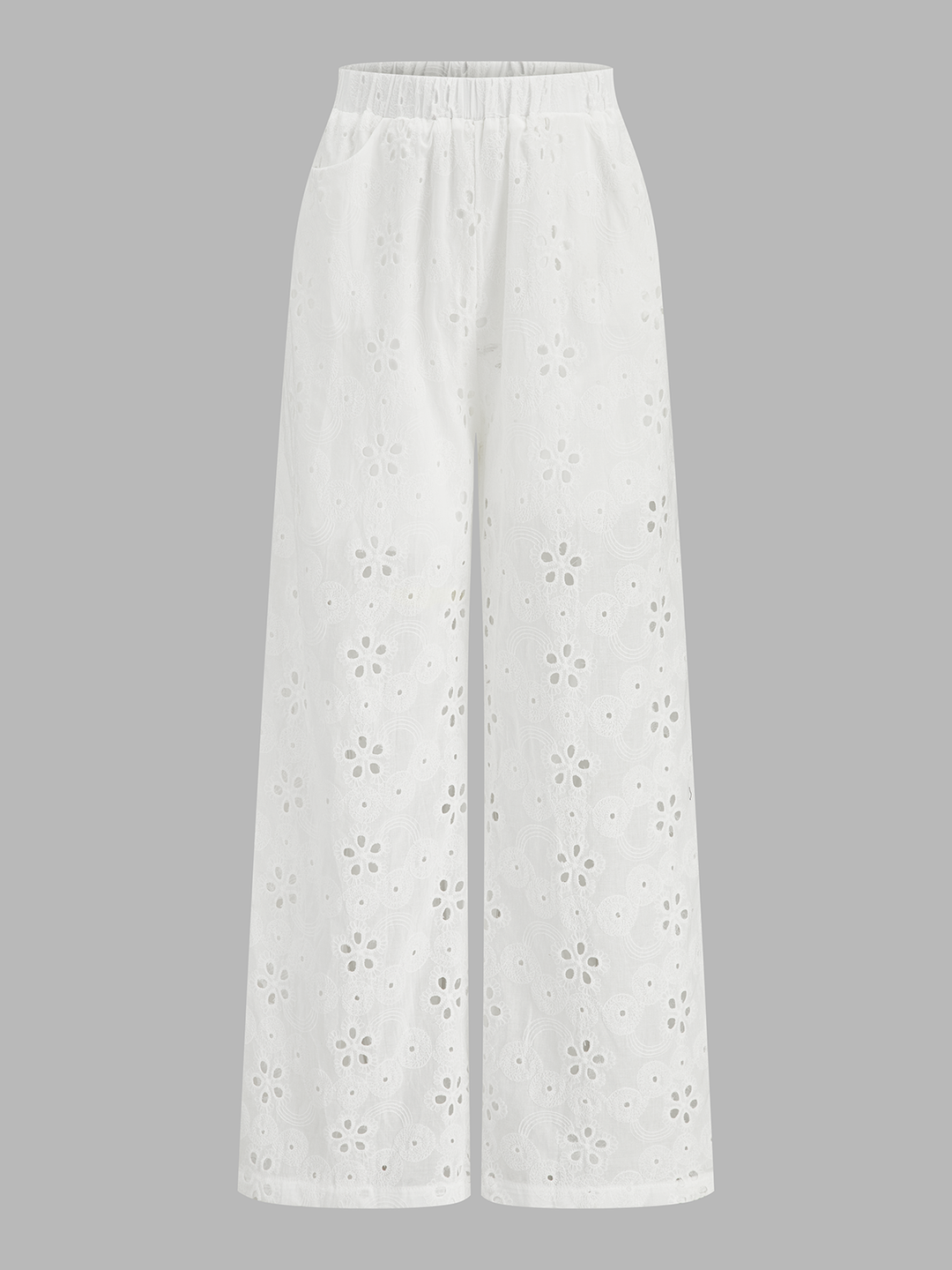 Eyelet Embroidery Two Piece Pants Set