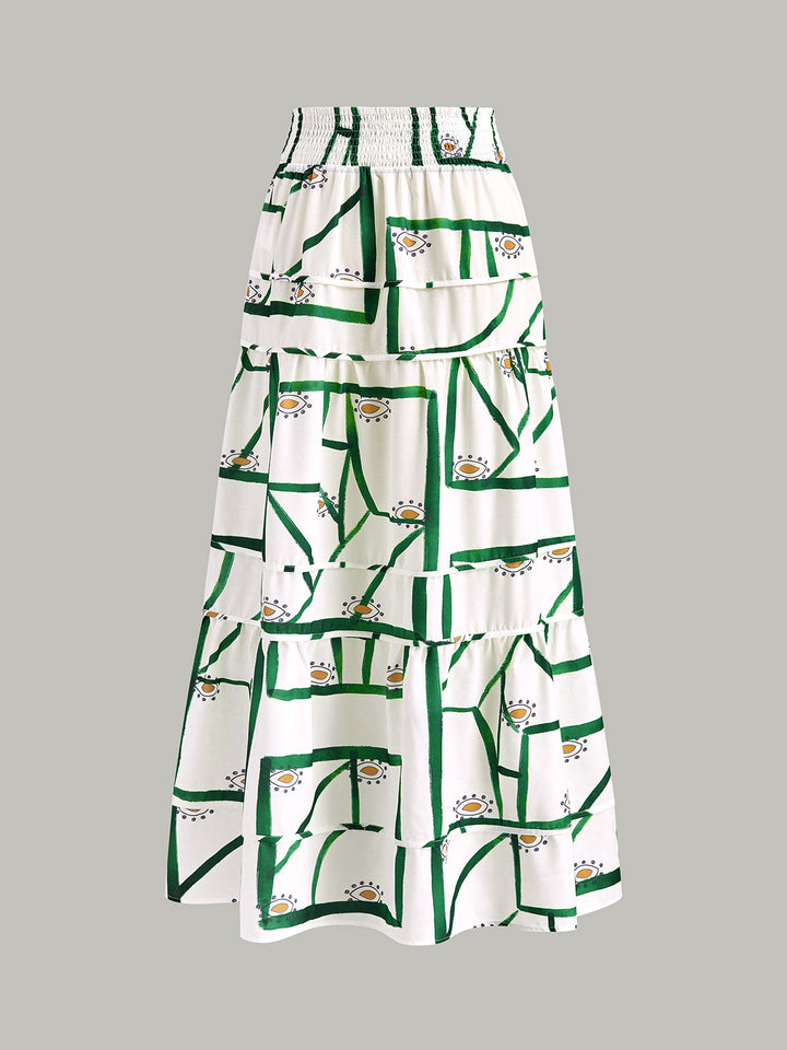 Front Tie Cami Top With Tiered Skirt Set