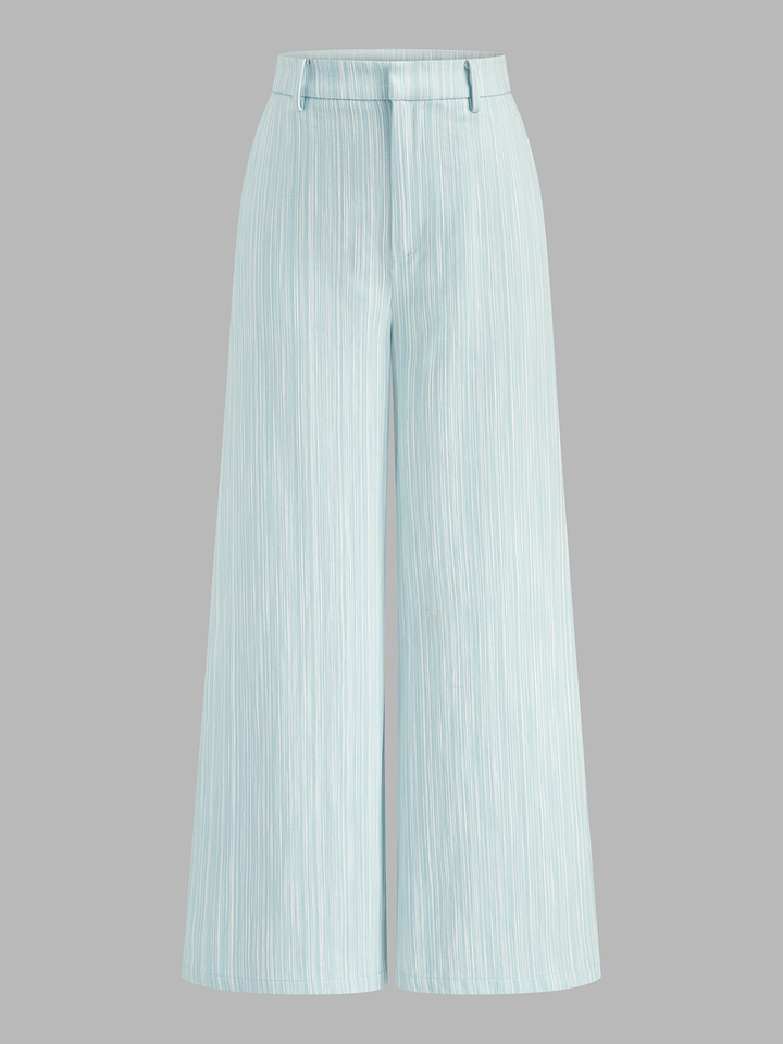 Bow-Back Top & Pinstripe Pants Set