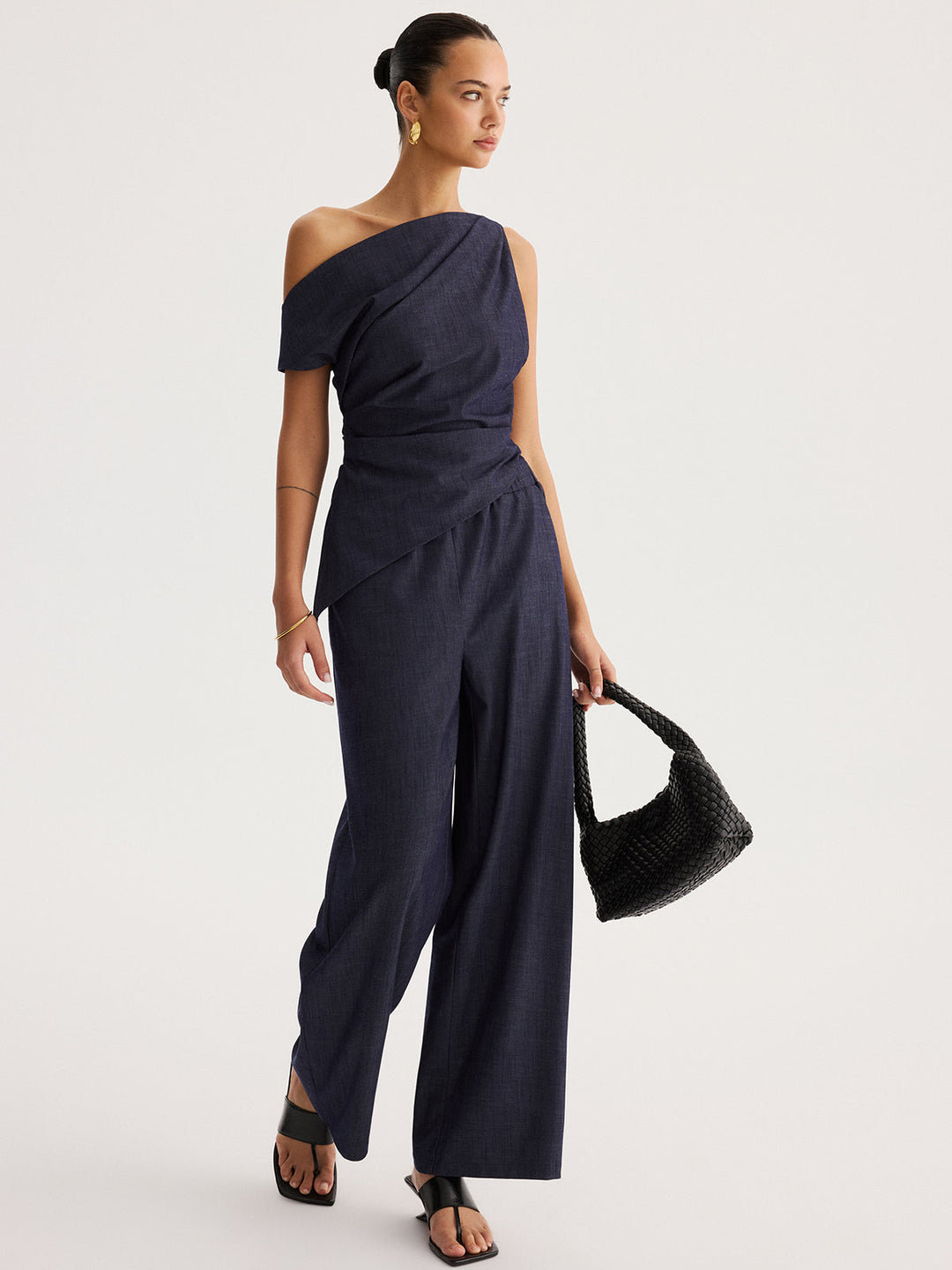 Asymmetrical Off-Shoulder Top & Pants Set