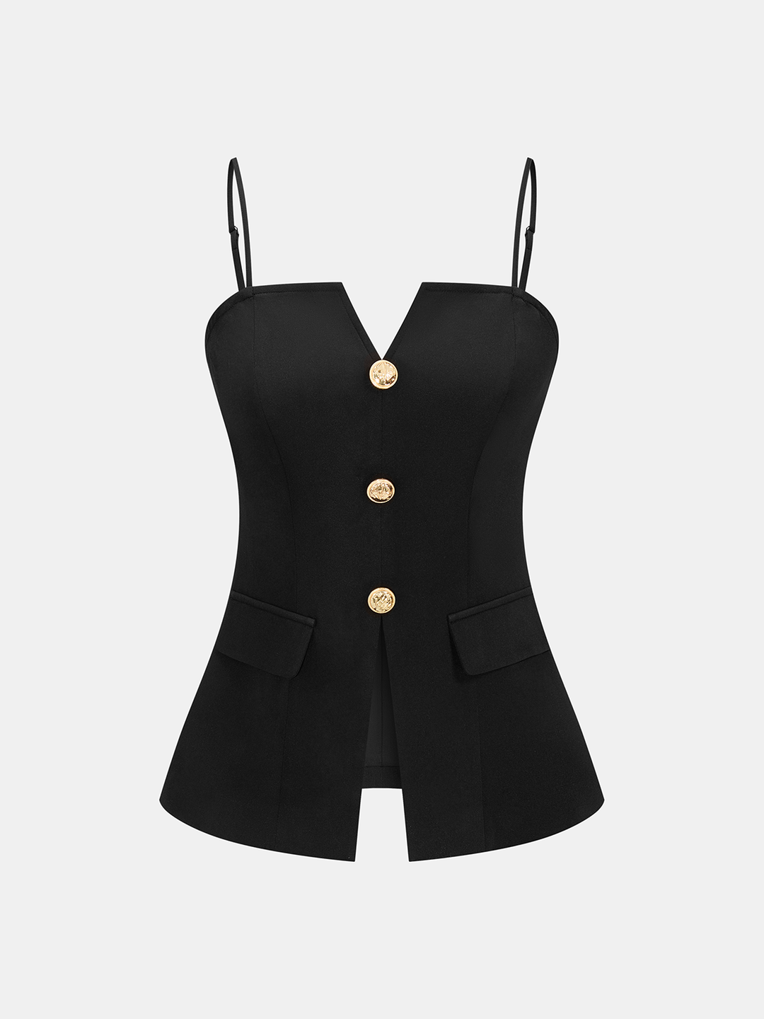 Metal Button Cami Top & Shorts Set
