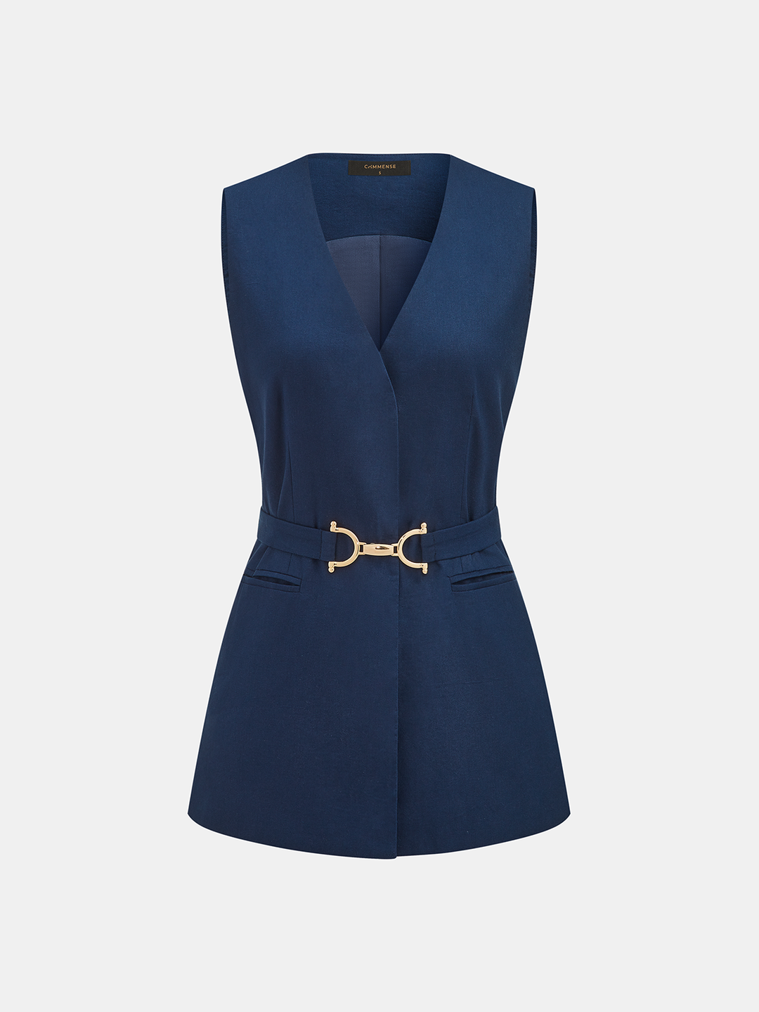 Belted Tailored Vest & Shorts Set