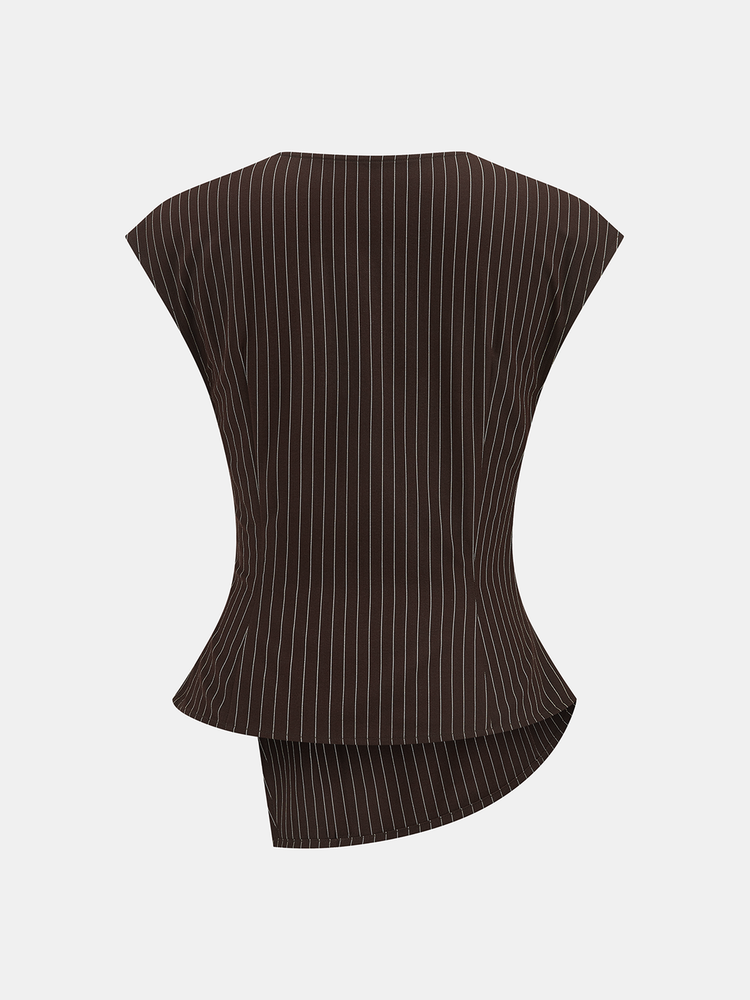 Pinstripe Sleeveless Blouse & Wide-Leg Pants Set