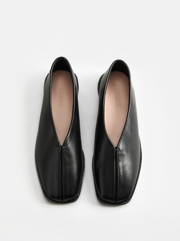 Square Toe Soft Leather Loafers