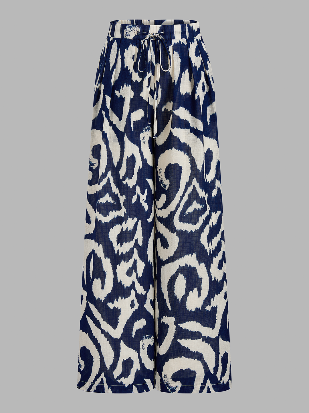 Tie-Back Crop Top & Abstract Print Pants Set