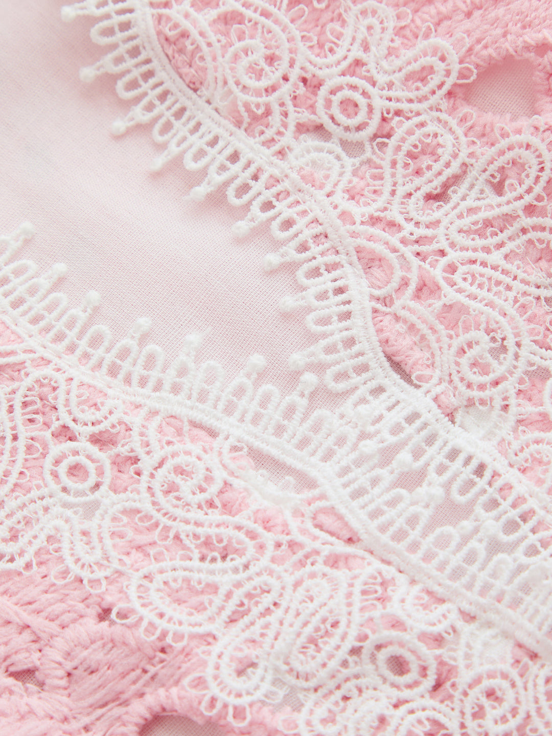 V-Neck Guipure Lace Peplum Top & Shorts Set