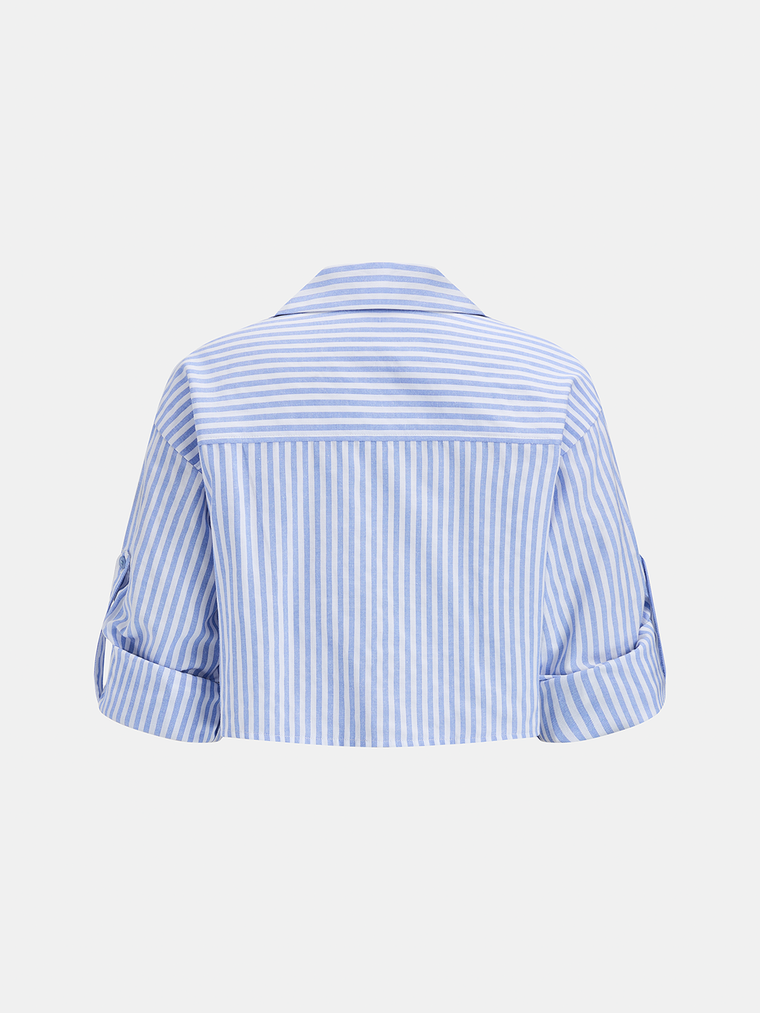 Striped Cropped Shirt & Shorts Set