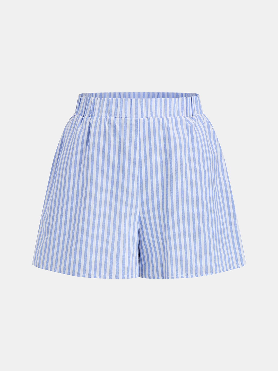 Striped Cropped Shirt & Shorts Set