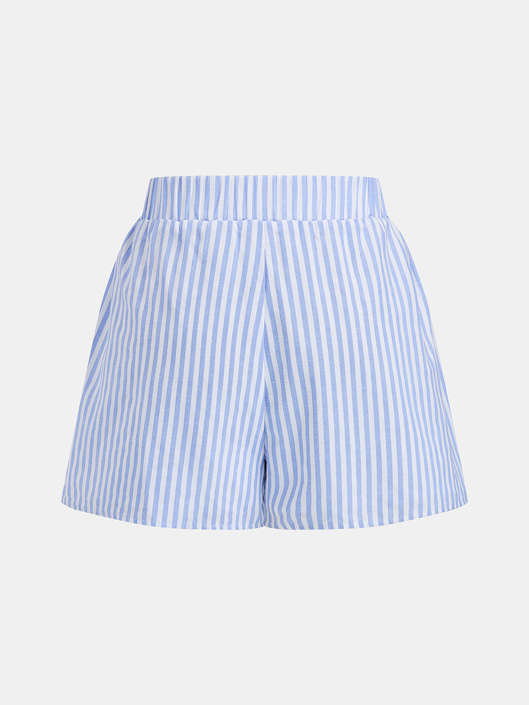 Striped Cropped Shirt & Shorts Set
