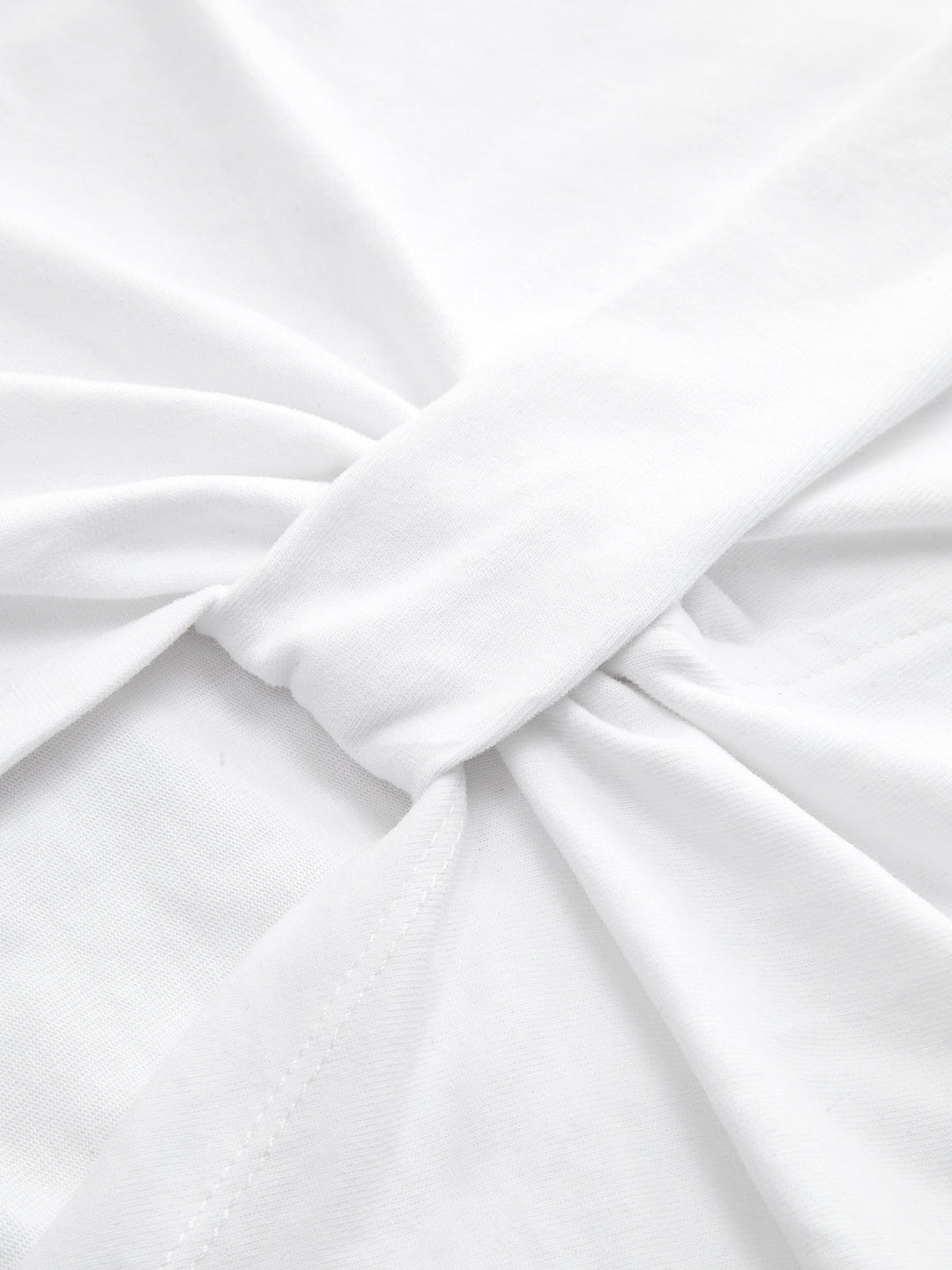 Twist-Front Asymmetric Cotton T-Shirt