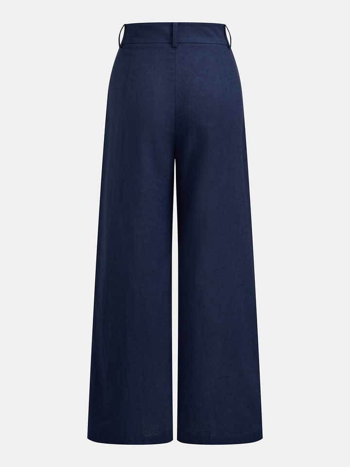 Cotton Linen Halter Wrap Top & Pants Set
