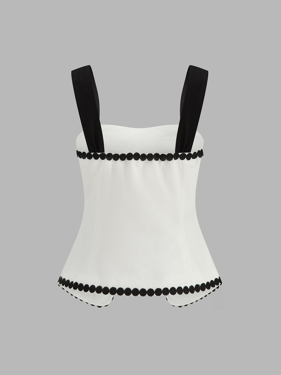 Contrast Trim Corset Shorts Set