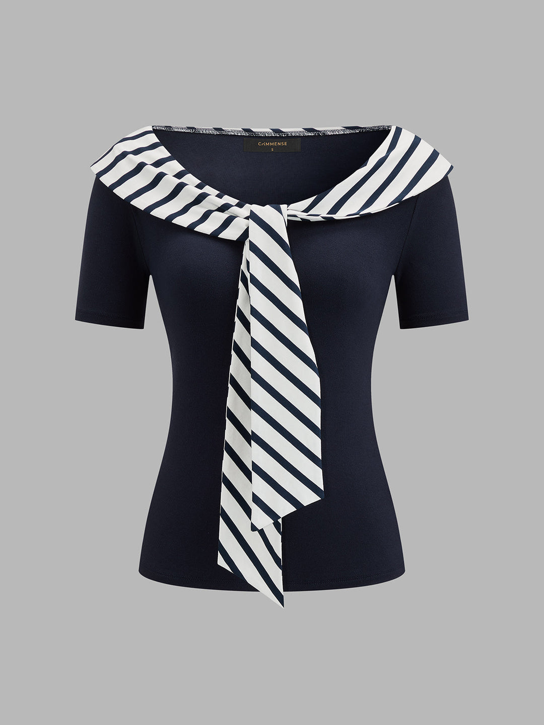 Nautical Tie Detail Short Sleeve Top