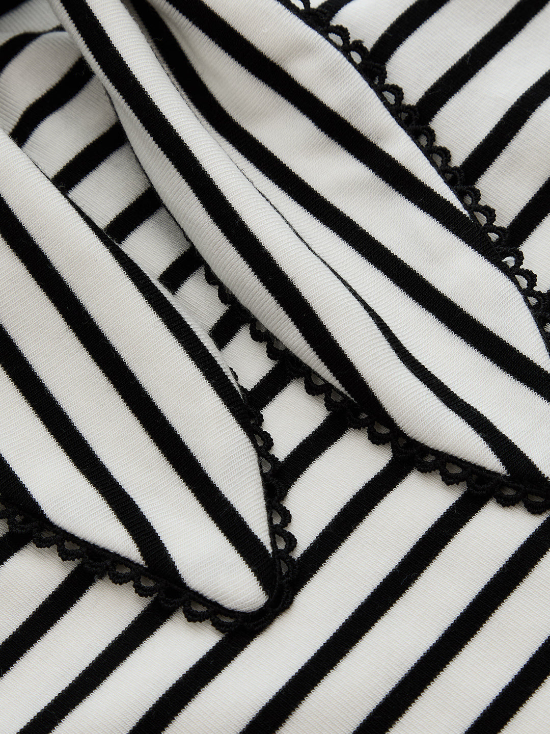 Striped Tie-Front V-Neck Slim Top