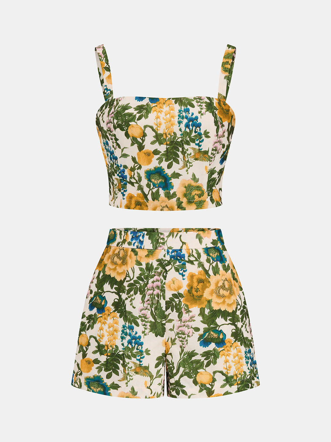 Floral Print Cropped Cami Top & Shorts Set
