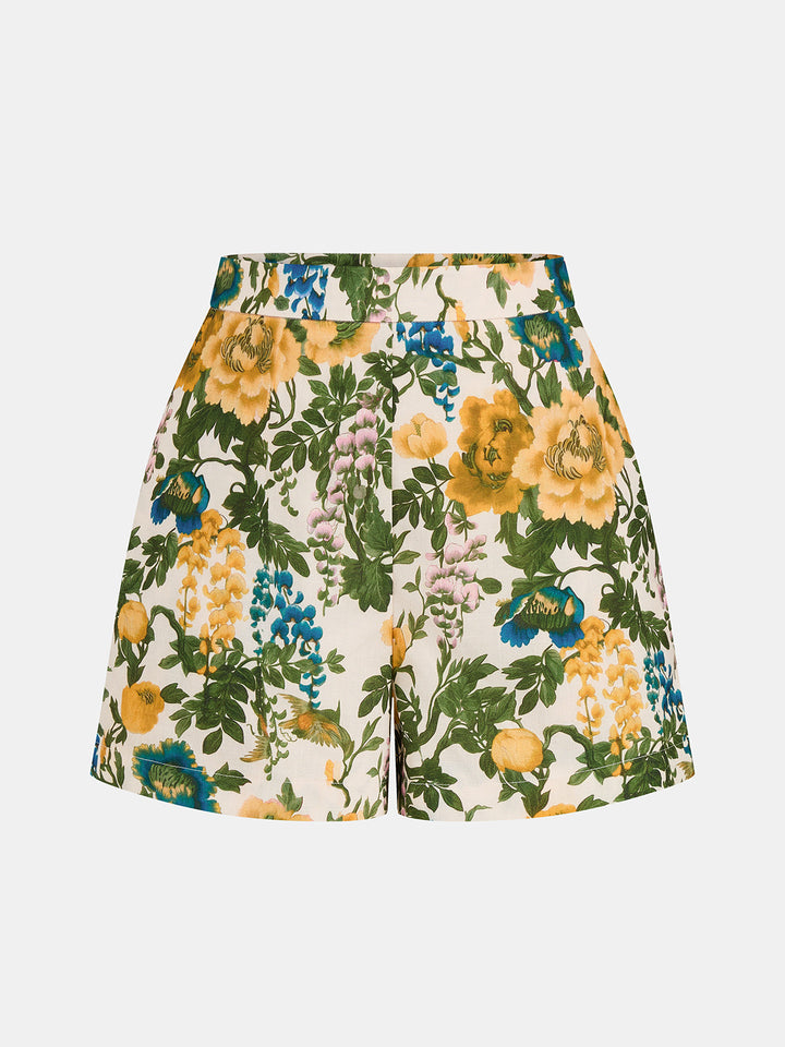 Floral Print Cropped Cami Top & Shorts Set