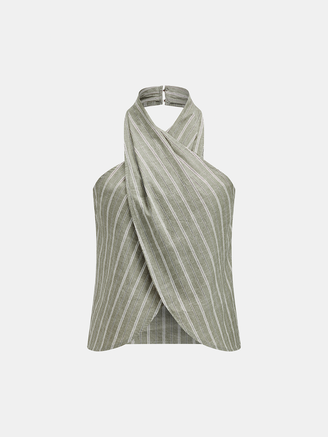 Striped Cotton Linen Halter Top & Pants Set