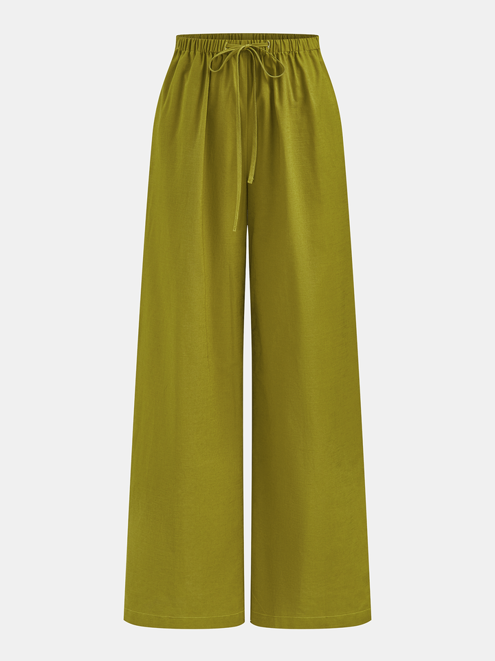 Striped Cotton Linen Halter Top & Pants Set