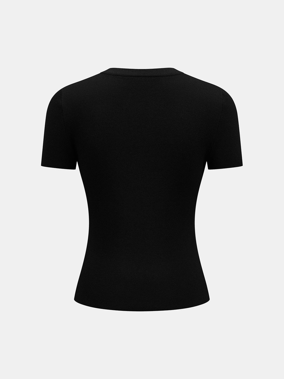Diagonal Button Short Sleeve Knit Top