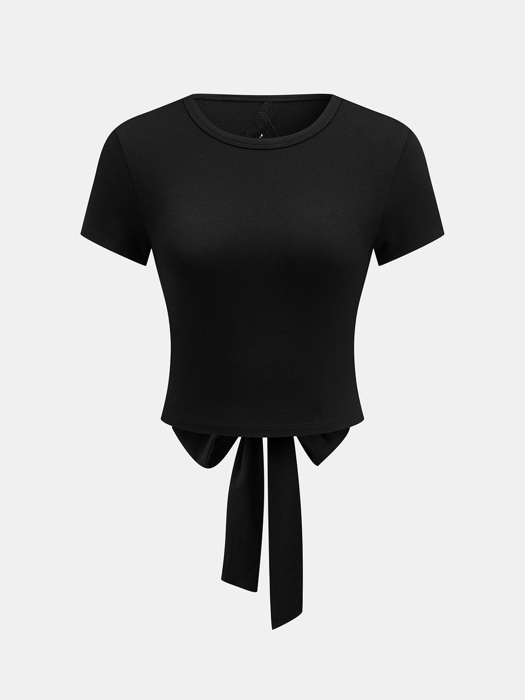 Lace Open Back Tie Cropped Top