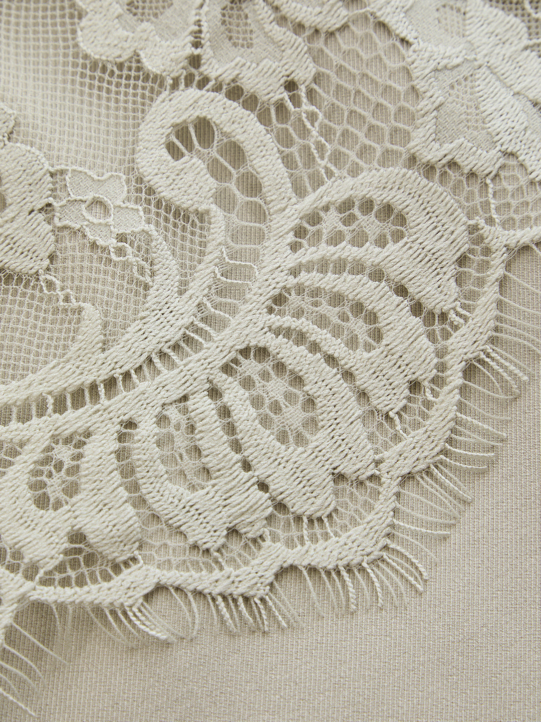 Lace Overlay Tie Waist Shorts