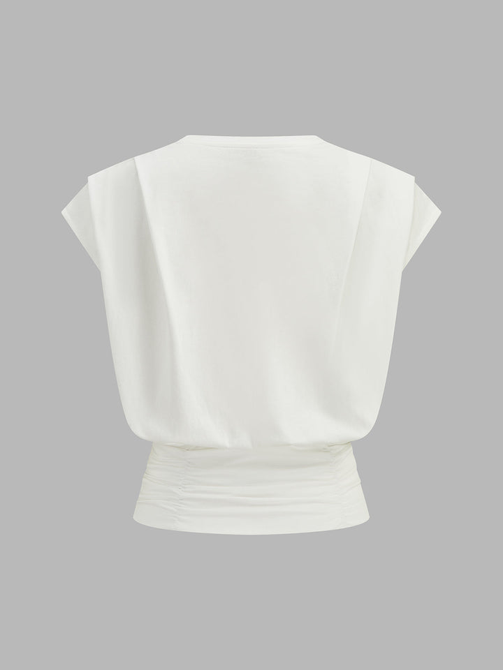 Cap Sleeve Ruched Waist Top