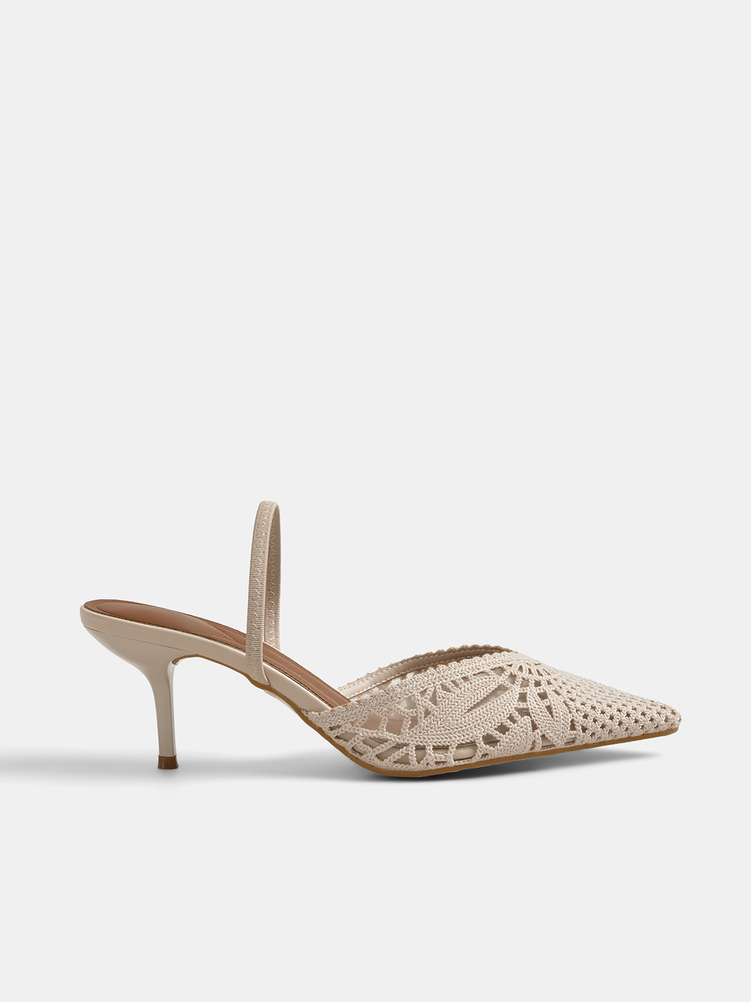 Crochet Pointed Toe Stiletto Heels
