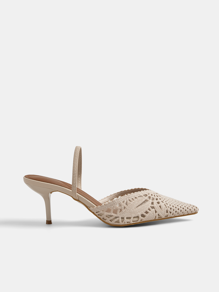 Crochet Pointed Toe Stiletto Heels