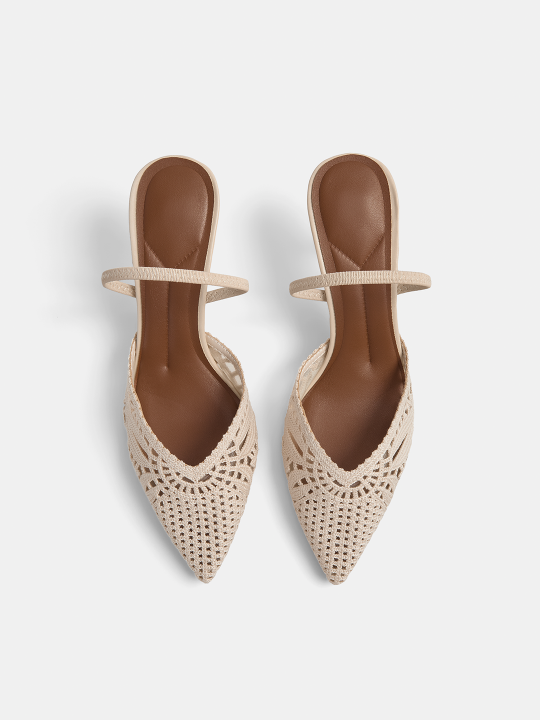 Crochet Pointed Toe Stiletto Heels