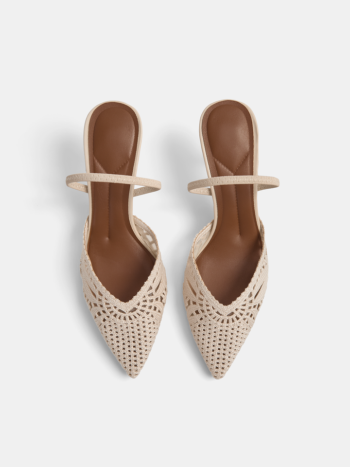 Crochet Pointed Toe Stiletto Heels