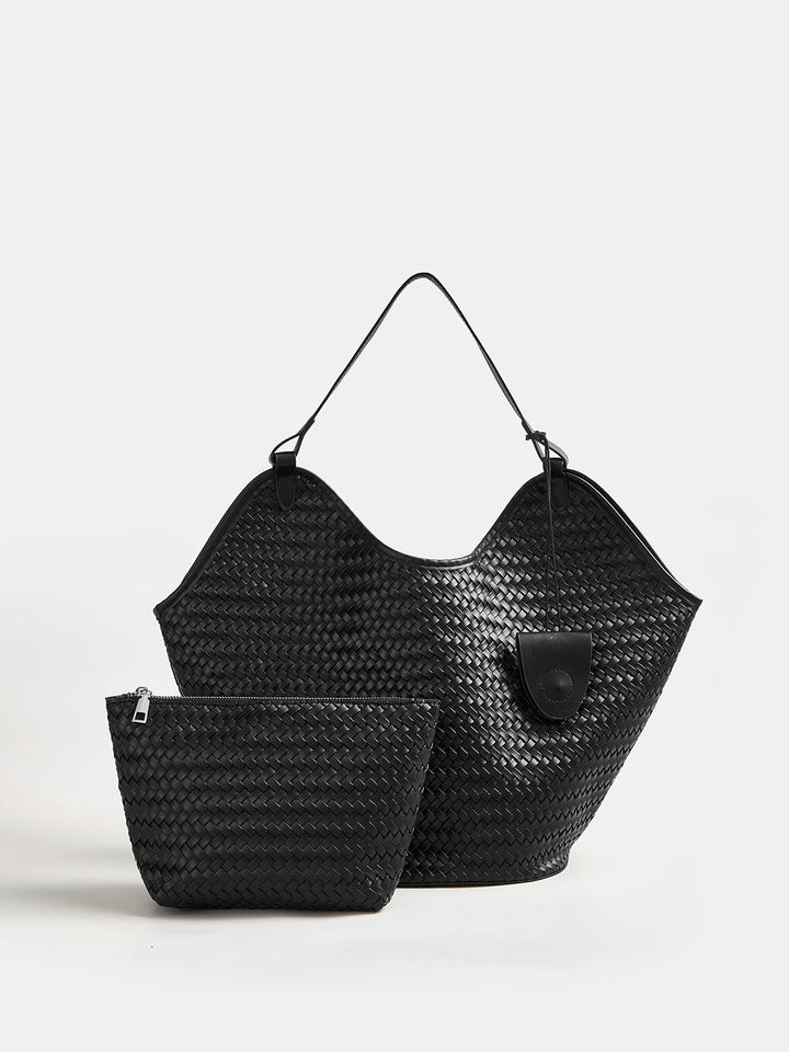 Woven Large Shoulder Tote Bag