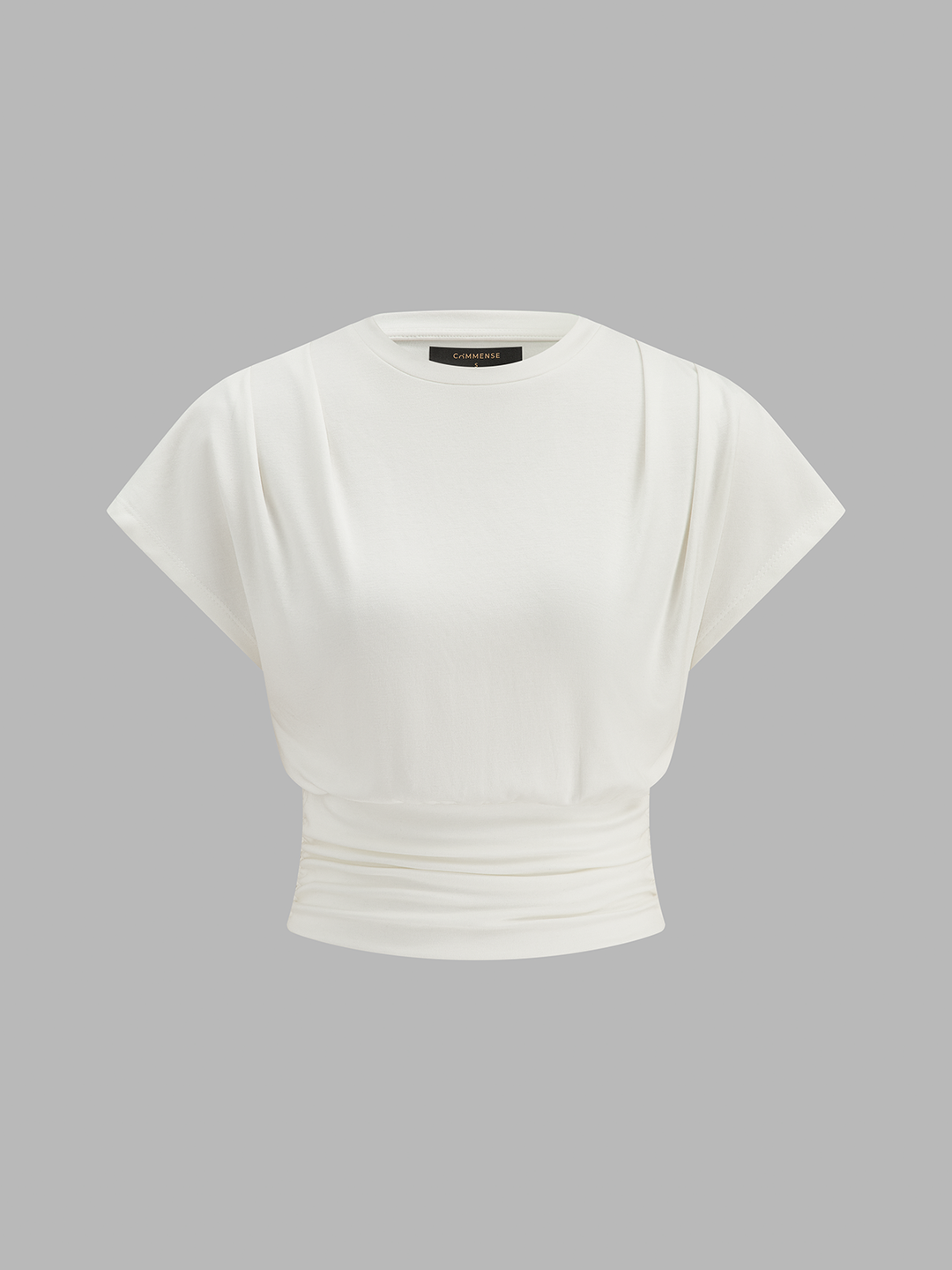 Short Sleeve Ruched Waist Casual T-Shirt